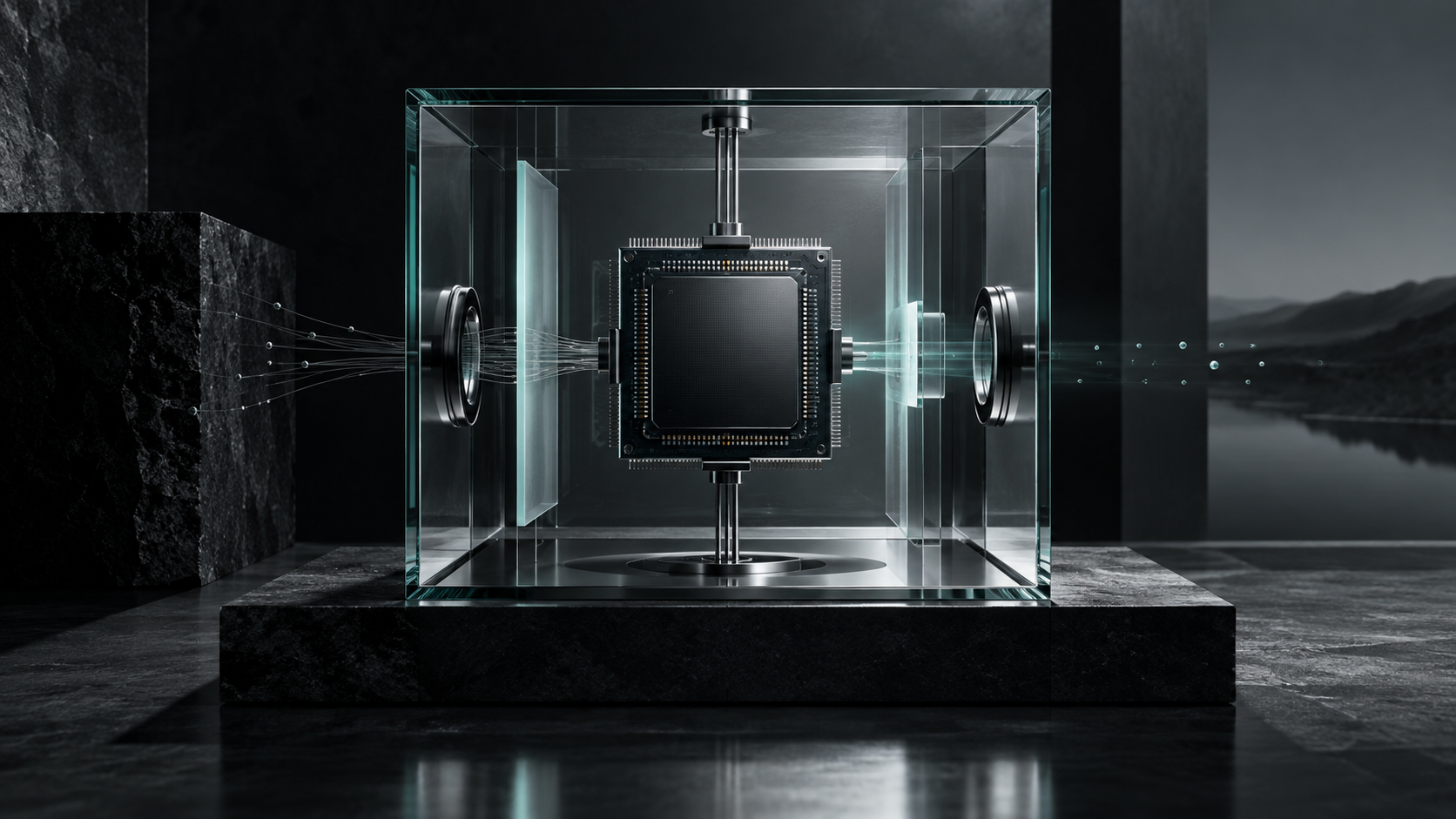 Procesador de inteligencia artificial protegido dentro de una estructura de cristal